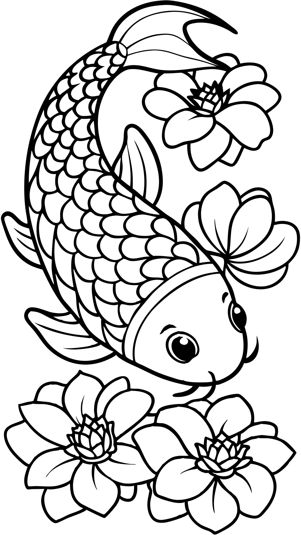 Coy Fish Coloring Pages